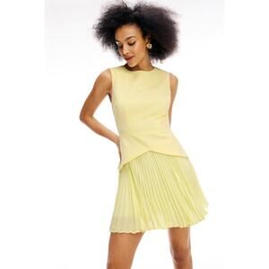 Milly Yellow Pleated Dress